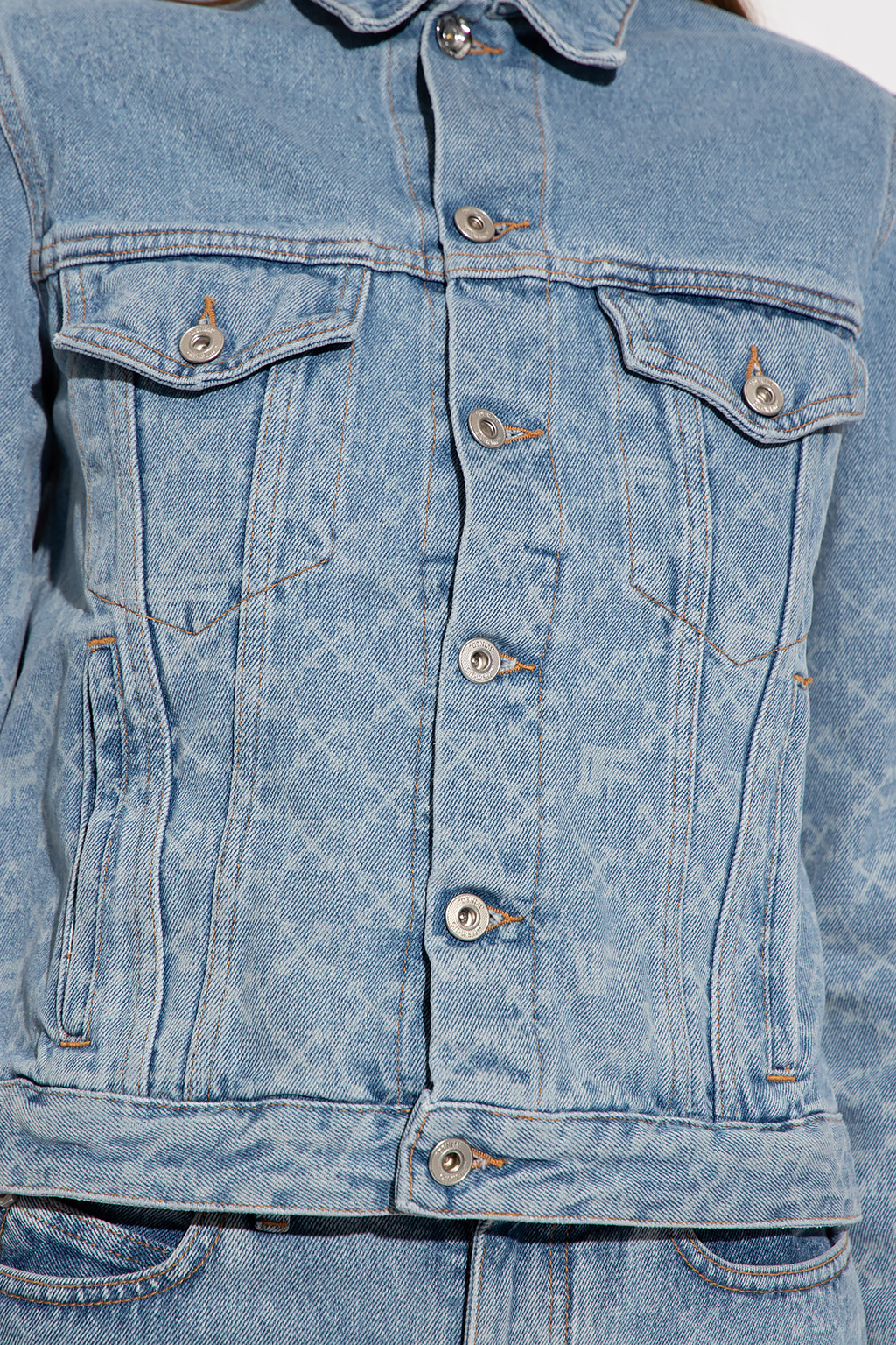 Denim jacket with monogram Off - SchaferandweinerShops KY